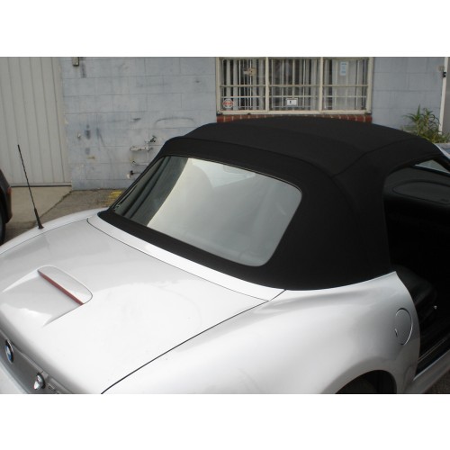 Black BMW Z3 Convertible Top in OEM Original Twillfast II Cloth with Plastic Window Compatible for 